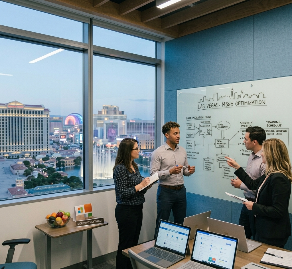 Microsoft 365 consulting services for Las Vegas businesses, helping organizations optimize Microsoft 365, improve collaboration, strengthen security, and streamline cloud productivity.