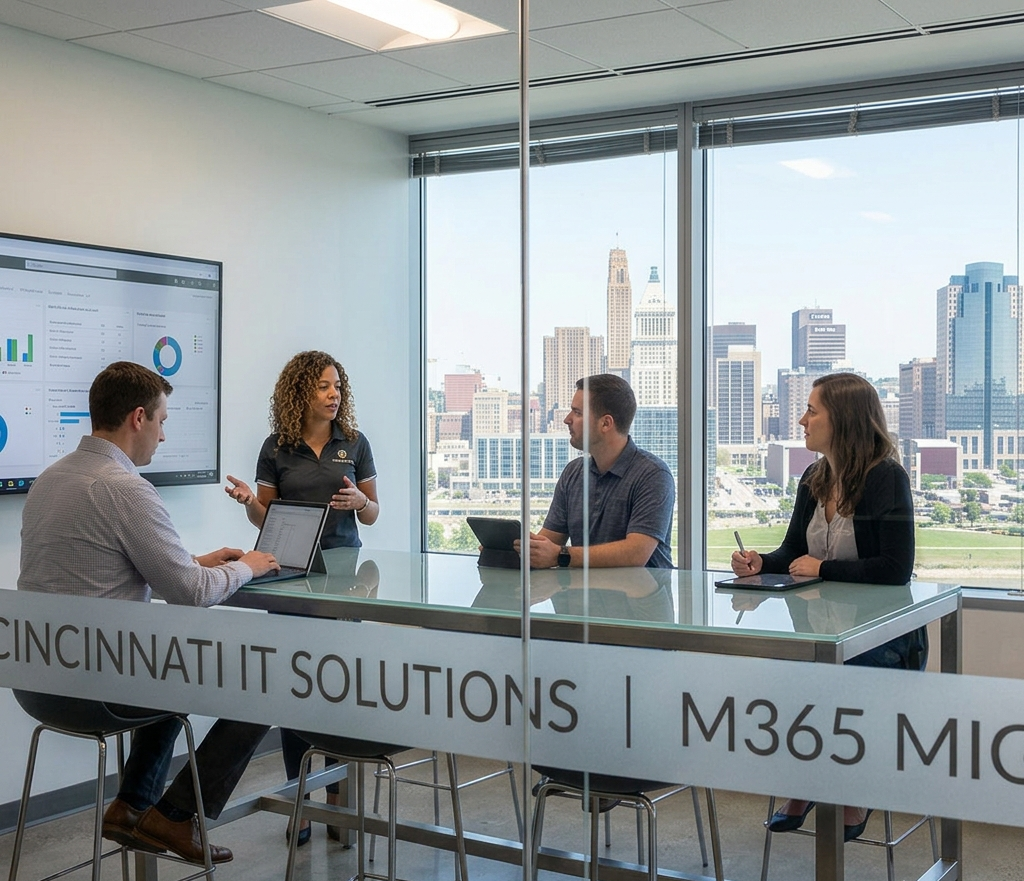 IT specialist planning a secure Microsoft 365 migration for a Cincinnati company.